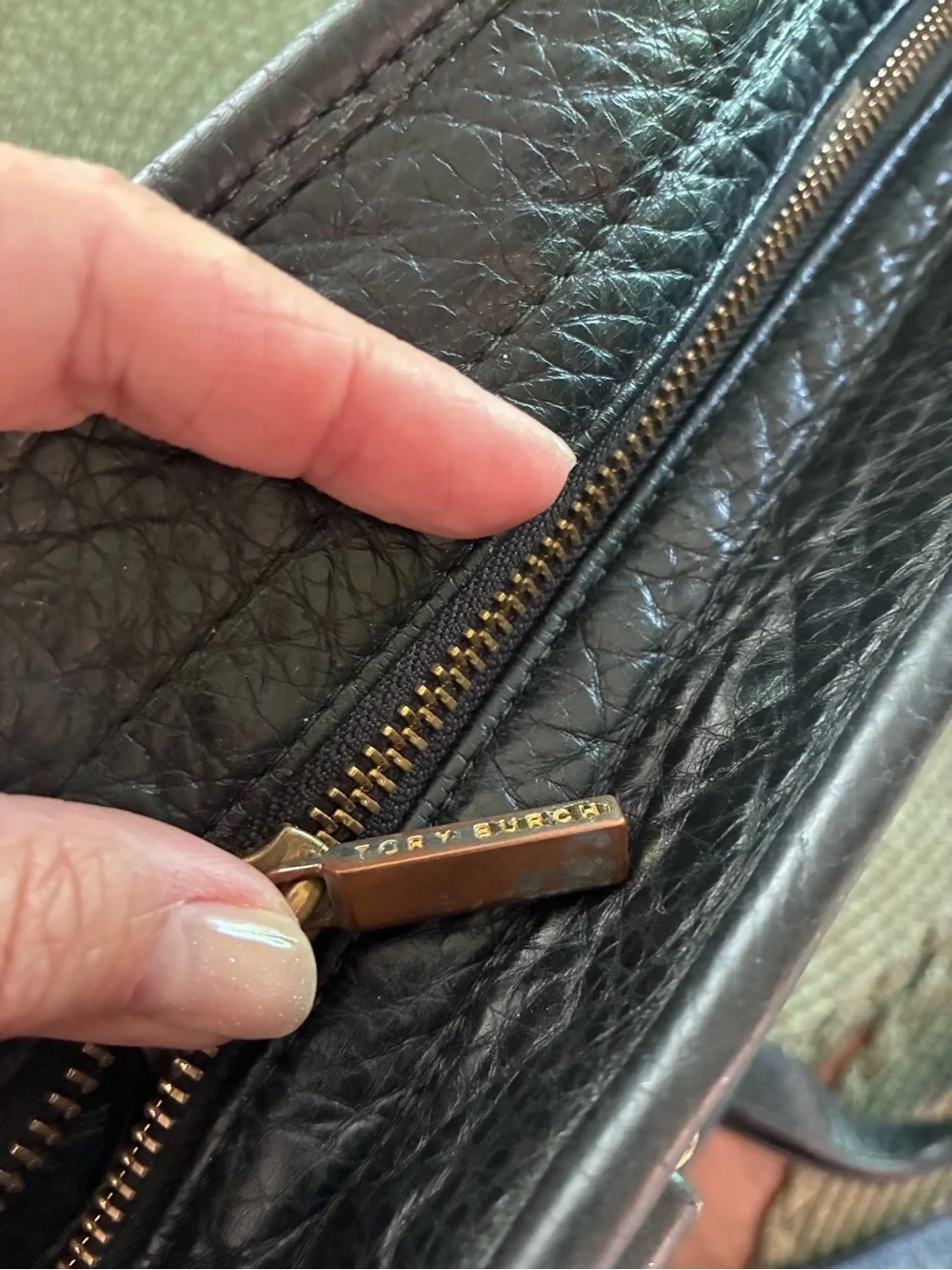 Tory Burch Amanda Black Leather Bag